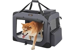 FEANDREA Skrzynia dla psów, torba dla psa, składana, 70 x 52 x 52 cm, szara PDC70GY