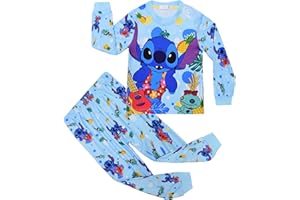 TBNRFrags Pajamas for Girls Stitchs Pink Blue Sleepwear Comfy Kid Nightwear Cute Cartoon Homewear Pjs Set Girls' Pyjamas