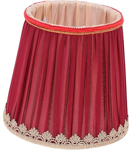 ZHDOKA 3er Set Lampenschirme, Rot, Clip-On | Für E14-Birnen, Ca. 13x12x8 Cm – Deko Für Kronleuchter & Wandleuchten