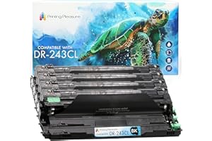 Printing Pleasure DR-243CL 4 Drum Units compatible with Brother DCP-L3510CDW DCP-L3550CDW HL-L3210CW HL-L3230CDW HL-L3270CDW MFC-L3710CW MFC-L3770CDW - Black/Cyan/Magenta/Yellow, High Yield