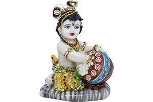 TIED RIBBONS Krishna Statue Hindu God Resin Statue | 7 X 3.5 Inch | Decorative Krishna Idol Figurine for Home Decor, Table Decoration, House Warming Gifting, Indian Return Gifts