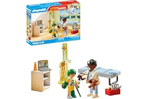 PLAYMOBIL Action Heroes 71619 Visita dal pediatra, trattamento per i più piccoli, realizzato con oltre l'80% di materiali riciclati e biobased, giocattolo per bambini dai 4 anni in su