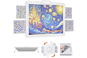 Lifewit 1500 PCS Puzzle Board con Soporte Inclinado, Tabla de Rompecabezas con 4 Cajones and Tapas, Multifuncional Plástico Tablero Puzzles Giratorio de 360°, 89 x 68.5cm, Blanco