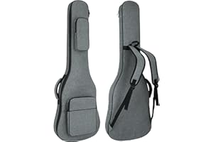HOHIYO 12 mm Thick Padding Electric Guitar Bag 39 40 inch Electric Guitar Gig Bag,0.45in Thick Padded Guitar Case with Two Pockets Adjustable Shoulder Strap Neck Protector Pillow Pad Gray