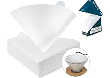 MIBRU Coffee Filters V60 Cone Paper White Natural 100pcs Coffee Filters Unbleached Paper Filters Compatible with Pour Over Dr