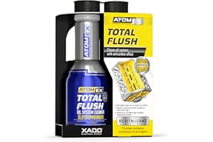 XADO Atomex Nettoyant pour système d'huile de moteur avec effet anti-carbone – Élimine la contamination et la boue du moteur – Revitalisant Total Flush (flacon, 250 ml)