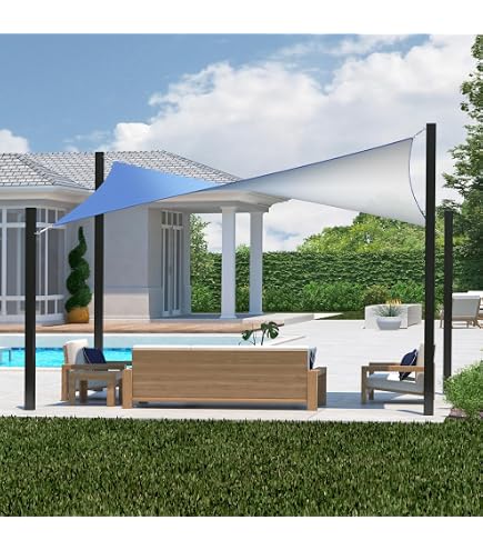 Coolaroo Fertiges Sonnensegel, 90% UV-Block, atmungsaktiv, für den Außenbereich, mit vormontierten Seilen, für Terrasse, Garten und saisonale Nutzung, 3,4 m x 25,4 m, rechteckig, Stahl Garten