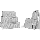 Ocean Home Textile 6'lı Gri Balıksırtı Bavul İ&ccedil;i D&uuml;zenleyici Set