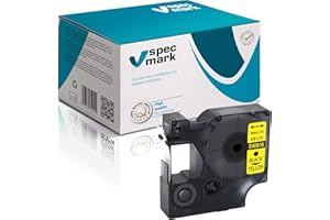 specmark Compatible para DYMO D1 40918 cinta de escritura 9 mm x 7 m negro sobre amarillo (S0720730) compatible con DYMO D1 para impresoras LM Label-Manager LP Label-Point LW Label-Writer DUO