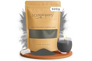 Scentchips Kerzensand – Farbiger Wachsgranulat zum Selbermachen von Kerzen, Dekosand für Glasgefäße & Teelichter, Duftfrei, Ideal für DIY, Party & Wohnkultur (Black, 500g)