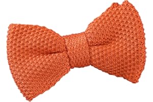 DQT Boys Knit Knitted Casual Plain Pre-tied Bow Tie