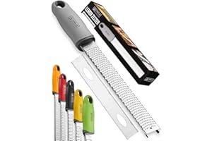 ORBLUE PRO Grattugia per agrumi e formaggio, versatile strumento da cucina per limone, parmigiano, zenzero, aglio, noce moscata, cioccolato, frutta e verdura, lama affilata in acciaio inox con