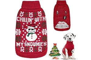 Nobleza - Maglioncino Natale Cane, Vestiti Natale Gatto Cane, Maglione per Cani con Motivo Pupazzo di Neve, Pullover a Maglia per Cani Caldo, Adatto a Gatti e Cani di Taglia Piccola o Media, M