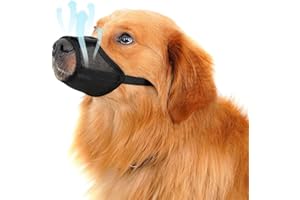 YINGPHIA Soft Mesh Adjustable Muzzle for Small, Medium, and Large Dogs, Breathable Anti-Fall Bite Prevention Cover (Black, XS)