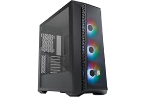 Cooler Master MasterBox 520 Mesh PC Case - ATX Mid-Tower, Con 3 Ventole, Configurazioni Multiple Flusso d'Aria, Pannello Frontale in Rete, Pannello Laterale TG, Controller ARGB Incluso - Nero