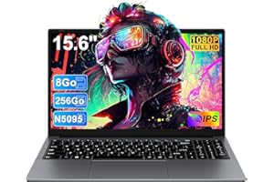 Ruzava Ordenador Portátil 15.6 Pulgadas Celeron N5095 Upto 2,9 GHz Win11 Pro Laptop 8GB RAM 256GB SSD TF 1TB LPDDR4 5G WiFi 1920 * 1080 FHD USB 3.0 Widevine L1 Portátil Teclado QWERTY Inglés - Gris