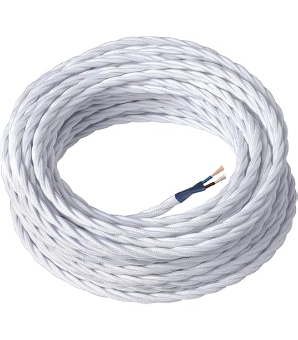 Stoffkabel Für Lampen – 2-adrig, Silber, 0,75 Mm²