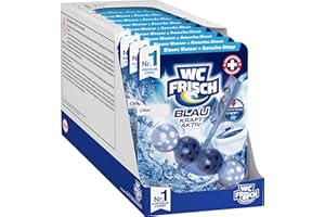 ‎WC-FRISCH WC FRISCH Kraft Aktiv Blauspüler Chlor (10er Pack), WC Reiniger mit innovativer Geruchs-Stopp-Formel, Duftsteine für extra Frische und eine sichtbare Reinigung