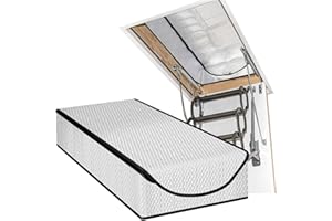 RAINMAE Attic Door Insulation Cover,54'' x 25'' x 11'' Extra Thick Double Bubble Attic Stairs Insulation Cover for Pull Down Stair Attic Tent Attic Stairway Ladder Insulation Cover with Zipper