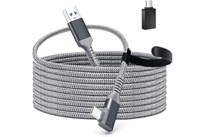 TIERGRADE Cable para Oculus Quest 2 Link, 5 m USB 3.2 Gen 1 Tipo C, Compatible con Oculus Quest, Transferencia Rápida de Datos y Carga Rápida para Auriculares VR y PC Gaming