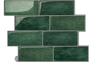 ‎WOSTICK WoStick Adhesive Tiles, Kitchen Tiles, 10 Sheets, 3D Self-Adhesive Tiles, Metro Wall Tiles, Kitchen Tiles, Self-Adhesive Tile Stickers for Kitchen, Bathroom, 29 x 21 cm