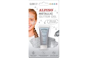 Metallic Glitter Gel Alpino Festa argento | Gel viola metallizzato con base argento| Viola liquida | Trucco viso liquido per feste, Carnevale, Halloween | Pittura facciale adatta a bambini e adulti