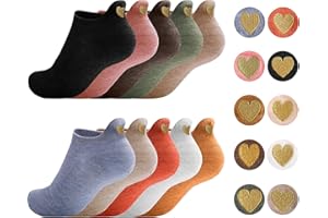 Sporzin Calcetines Mujer Calcetines Tobilleros Mujer Calcetines Mujer Divertidos 10 Pares Calcetines Deporte Calcetines Graciosos Cortos - Sonrisa,En Forma de Corazón,Cachorro,Animal,Algodón