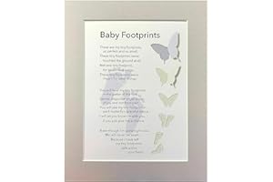 ONLINESTREET Online Street Baby Foot Print Memorial Memory Mounts with Poem for Photo Frame Keepsake Gift | Ideal Decorations for Boys Girls Room Nursery and Walls Decor