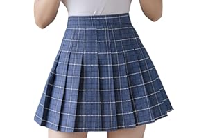 scicent Womens Girls Short High Waist Pleated Skater Tennis Skirt School Skirt Uniform with Inner Shorts UK 2-12