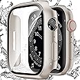 Zumyzu Compatible with Apple Watch Waterproof Case 40mm Series 6/5/4/SE with Tempered Glass Screen Protector, Full Coverage Bumper Cover for iWatch Case 40mm Starlight