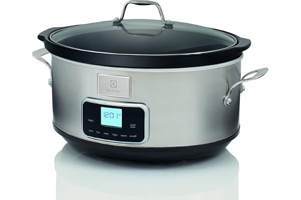 Electrolux MIJOTEUSE ESC7400 - Mijoteuse en acier inoxydable avec 6 programmes prédéfinis, 235 W, 6,6 lt
