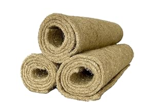 PEMMIPRODUCTS Tappeto per roditori in 100% canapa, 120 x 50 cm, spessore 5 mm, confezione da 3 pezzi (UER 6,98 per pezzo), copertura per pavimento per conigli, porcellini d'India