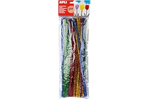 APLI KIDS Apli 13066 - Sachet de 50 chenilles Multicolores et Brillantes pour Loisirs créatifs