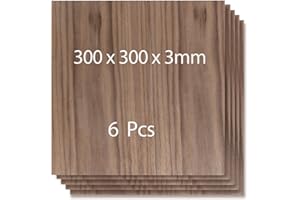ToCome 6 Stück 3mm Nussbaum Sperrholz 300x300x3mm Laserfähig Holzplatten 3mm Sperrholzplatte für laser