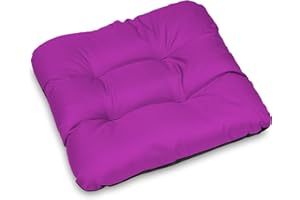 SuperKissen24. Set de 6 Cojines de Asiento - Cojín de Silla 45x45 cm para Interior y Exterior Cómodo e Impermeable para Muebles de Jardin, Terraza, para Suelo - Fucsia