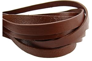 esnado Cordon de Cuir Brun 3 m Largeur : 10 mm, épaisseur 2 mm-Marron