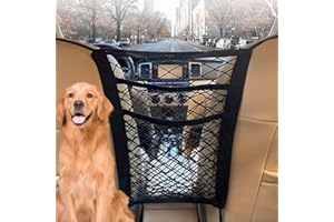 Arvoni 3 Couches Filet Voiture, Filet Rangement Voiture Élastique Entre Sièges Avant, Rangement Multifonction pour Stockage, Banquette Arrière pour Voyages