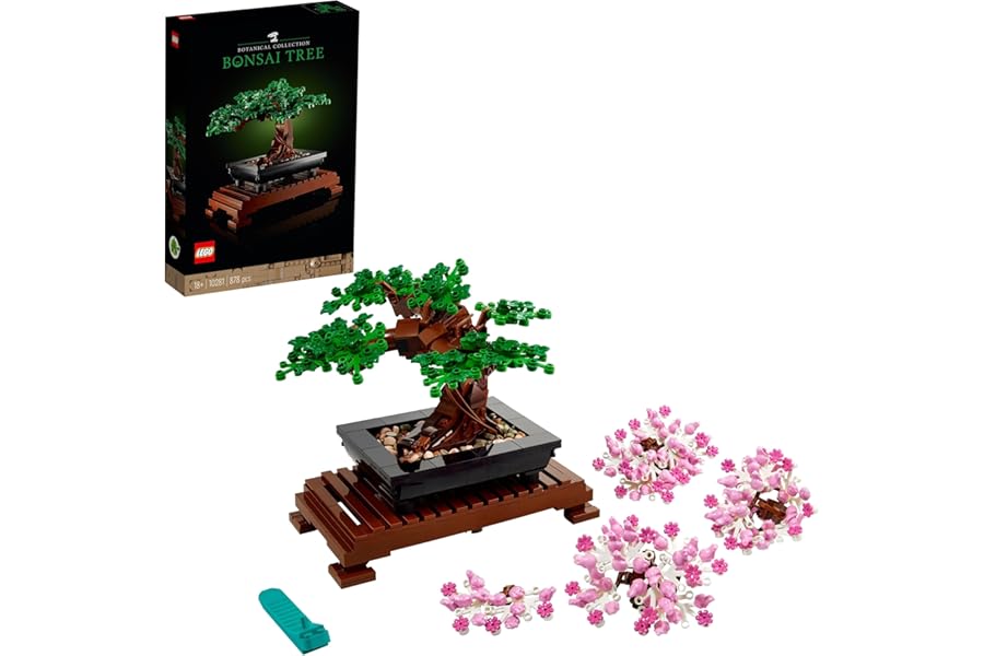 LEGO Botanicals Bonsai Tree - Artificial Plants Kit, Tree Building Model with Pot, Home Decor, Gift Ideas for Adults, Women or Men - 10281