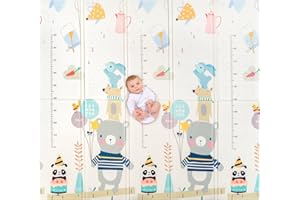 Sweety Fox Tappeto Gioco Bambini 200x180 1.5cm - Tappeto Neonato morbido Pieghevole, Reversibile, Impermeabile in Schiuma - Tappeto Cameretta - Scala