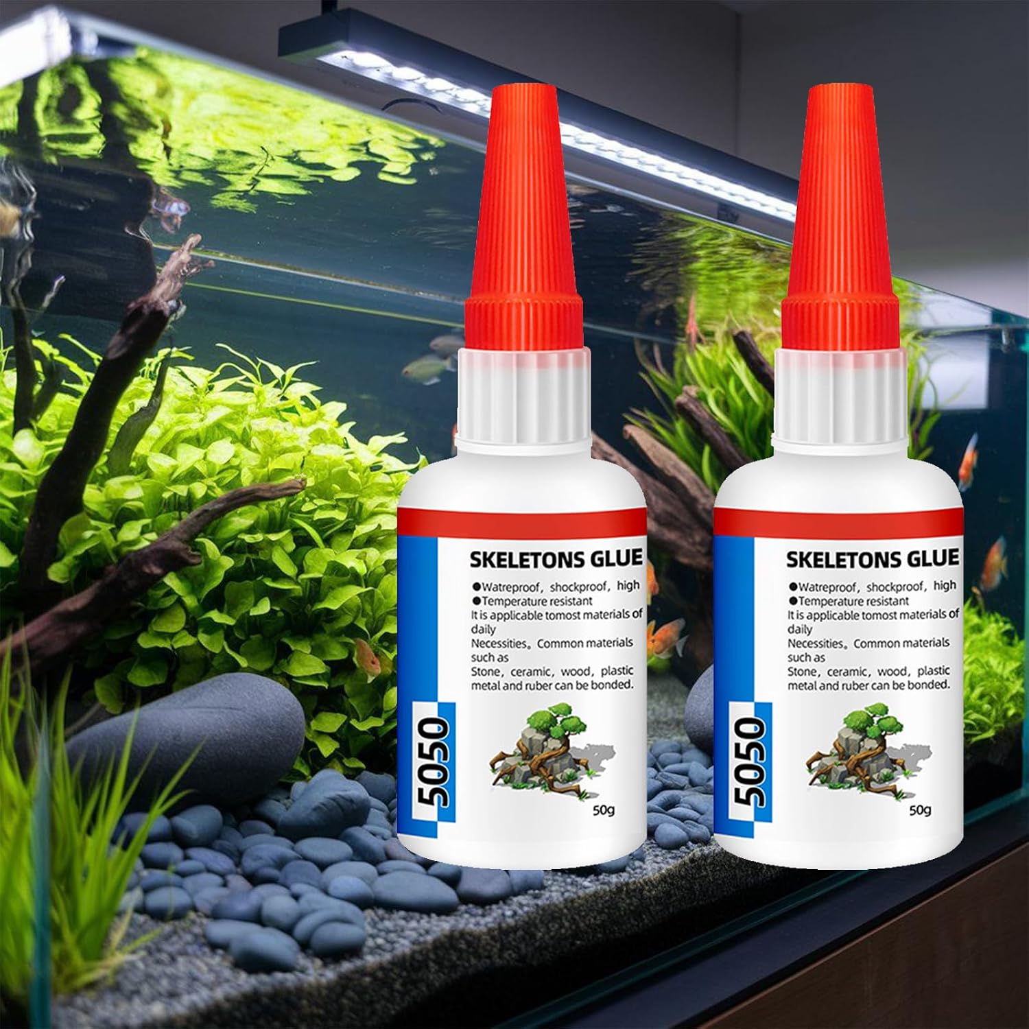 Pegamento Plantas Acuario,Pegamento para Acuario,Pegamentos de Coral,Pegamentos Líquido para Plantas Acuario,Pegamentoes Coral en Gel,para uso en Musgo y Piedras en Acuariosadhesivo (2pc50g)