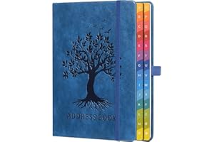 ‎ZXHQ Adressbuch mit farbenfrohen alphabetischen Registerkarten (21,3 x 14,8 cm) - Hardcover-Telefon- und Kontakt-Organizer, mit Platz für wichtige Website-Passwörter und Softwarelizenzen