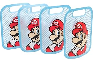STOR Set med 4 Matförvaringspåsar med Blixtlås Super Mario Bros 425ml - Återanvändbara BPA-fria Plast Snackspåsar för Barn Sk