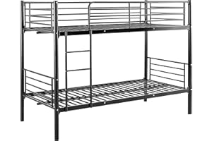 MUEBLIX.COM MUEBLIX | Literas Juveniles 90x190 | Estructura de Metal | Literas Juveniles con Escalera | Litera Doble | Modelo Alberto