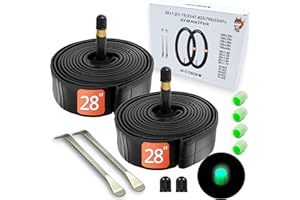‎AVVS TECH Fahrradschlauch 28 Zoll Set | Kompatibel mit Continental & Schwalbe | für AV SV DV Ventile | Zubehör für Trekking & Citybike inkl. Reifenheber & Leuchtkappen