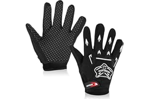 QESSUVNC Guantes de ciclismo para niños, guantes de bicicleta para niños, guantes de dedo completo, guantes de ciclismo de invierno, guantes impermeables para niños, ciclismo, senderismo, equilibrio,