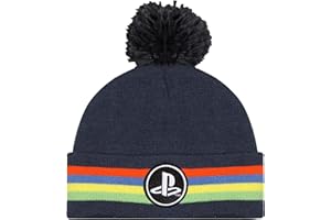 POPGEAR Playstation Classic Logo Jungen Beanie mit Pom, Offizielle Ware. | PS5 PS4 Gamer Kinder Hut, Jungen-Kleidung, Spiele-Fan-Geburtstags-Geschenk-Idee