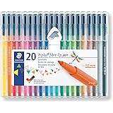 STAEDTLER 323 SB20 Triplus Colour Fibre-tip Pens, 1.0 mm, Assorted Colours, Pack of 20
