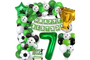 GOLDNICE Calcio Decorazioni Compleanno 7 anni Ragazzo Ragazza, Verde Football Kit Palloncini Compleanno 7 anni - Festoni Compleanno Bambino - 7anni Di Compleanno - Palloncini 7 anni Compleanno Addobbi