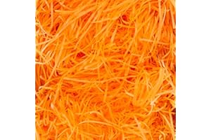 ENOCENT 150G Orange Shredded Tissue Paper Packaging Filler for Gift Boxes and Bags, Ideal Hamper Filling and Stuffing Suitable for All Occasions