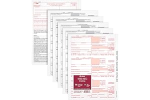 Adams 1099 NEC 3 Up Forms 2022, 5 Part 1099 Forms, Laser/Inkjet Tax Form Sets for 50 Recipients, Includes 3 1096 Forms, 50 Pack (TXA22993NEC-22)